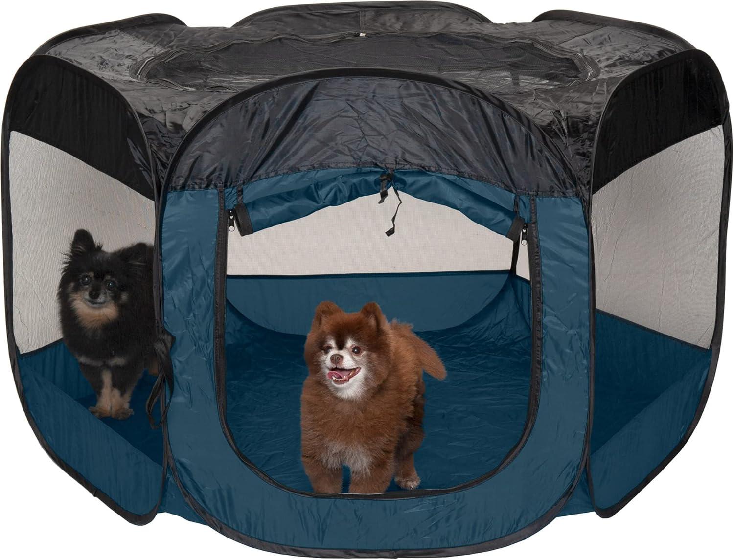 6 Panel Mesh Pet Playpen With Door