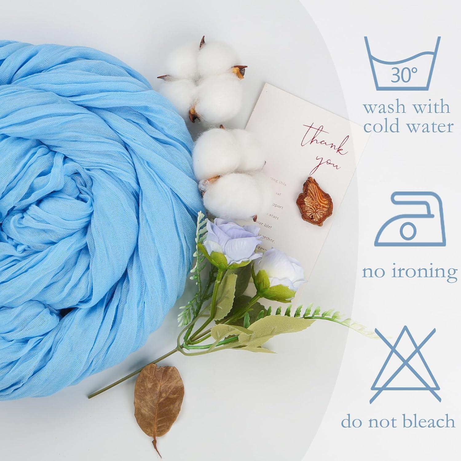 Mint Green Cheesecloth Table Runner 6 Pack 35" Boho Gauze Runner 120 inches Long Tablecloth Runner Rustic Sheer Fabric Bulk for Baby Shower Wedding Bridal Birthday Party Table Decorations