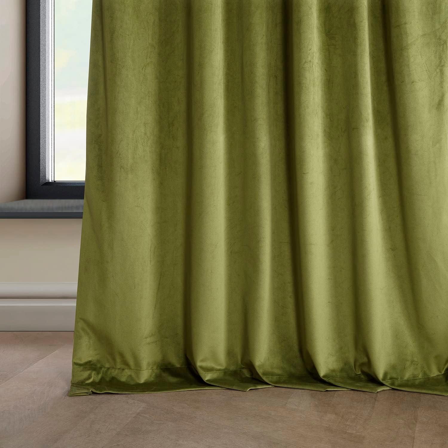 White Velvet Room-Darkening 96" Indoor Curtain Panel