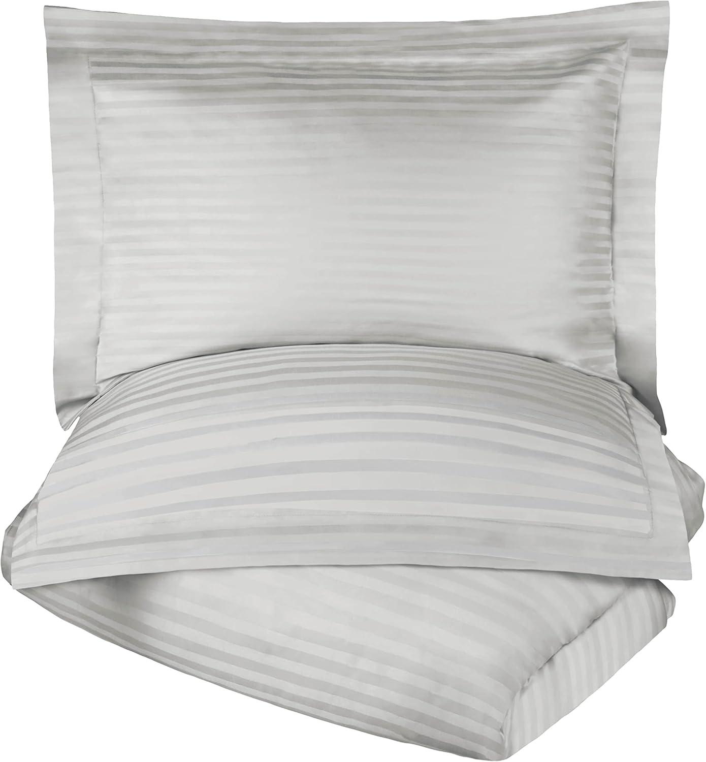 100% Egyptian-Quality Cotton Traditional Sateen Striped Luxor Treasures Duvet Cover Set