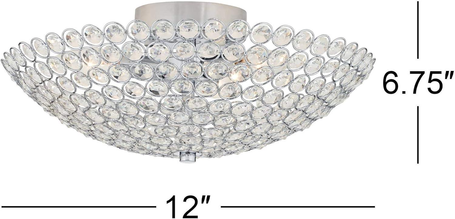Geneva 13'' Crystal Bowl Ceiling Light with Chrome Accents