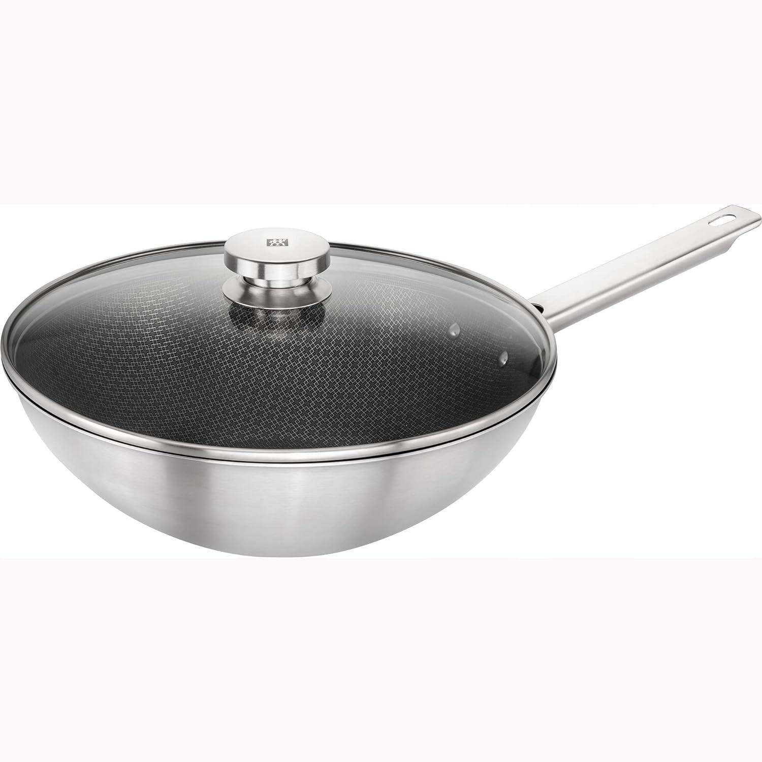 ZWILLING Joy Plus 12-inch Stainless Steel Nonstick Wok with Lid