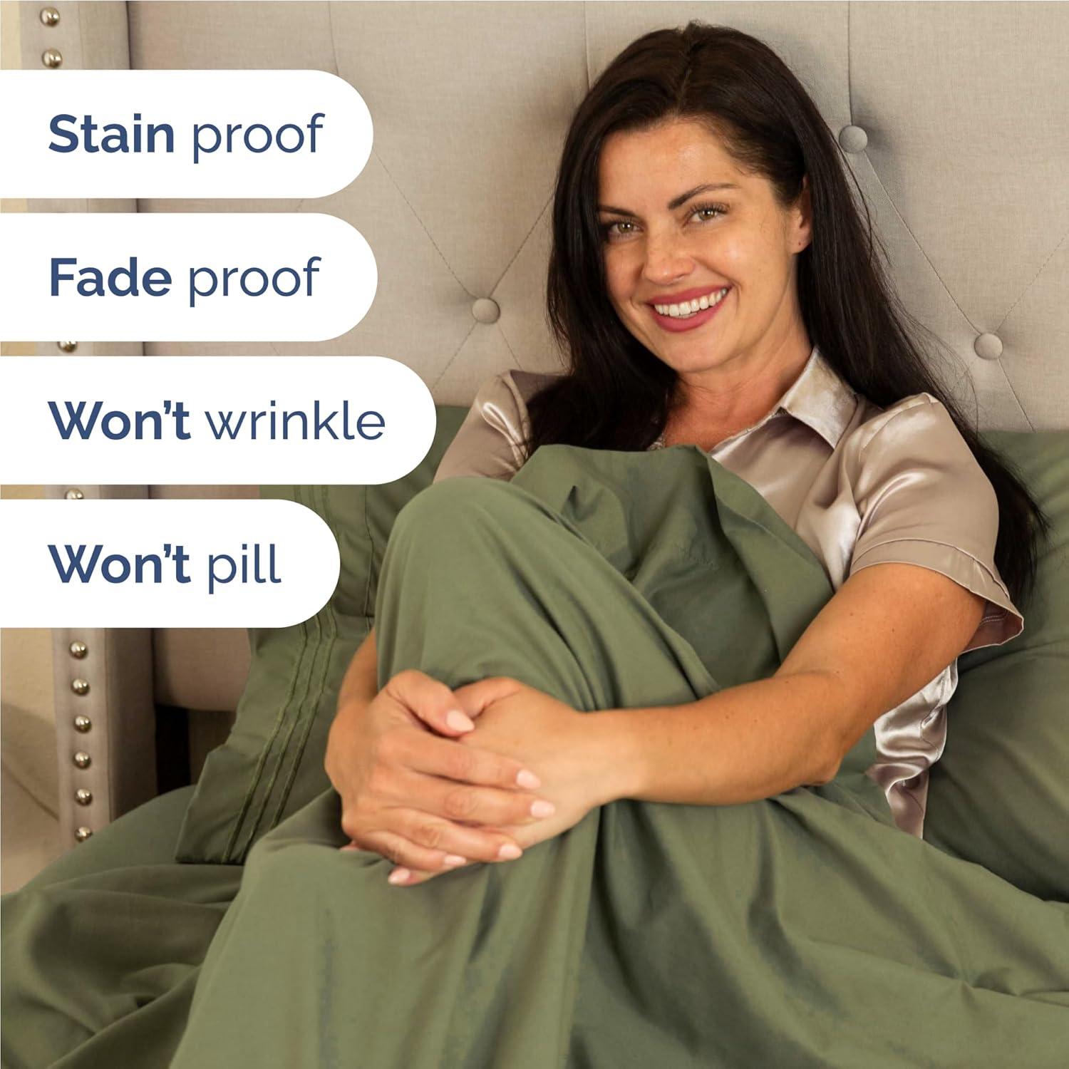 CGK Linens 6 Piece Soft & Cooling Solid Sheet Set - Wrinkle Free Luxury Bed Sheets