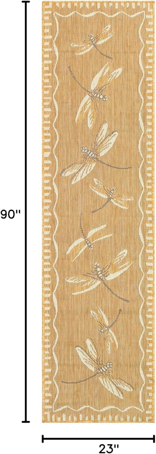 Liora Manne Carmel Dragonfly Indoor/Outdoor Rug Sand 1'11" x 7'6"