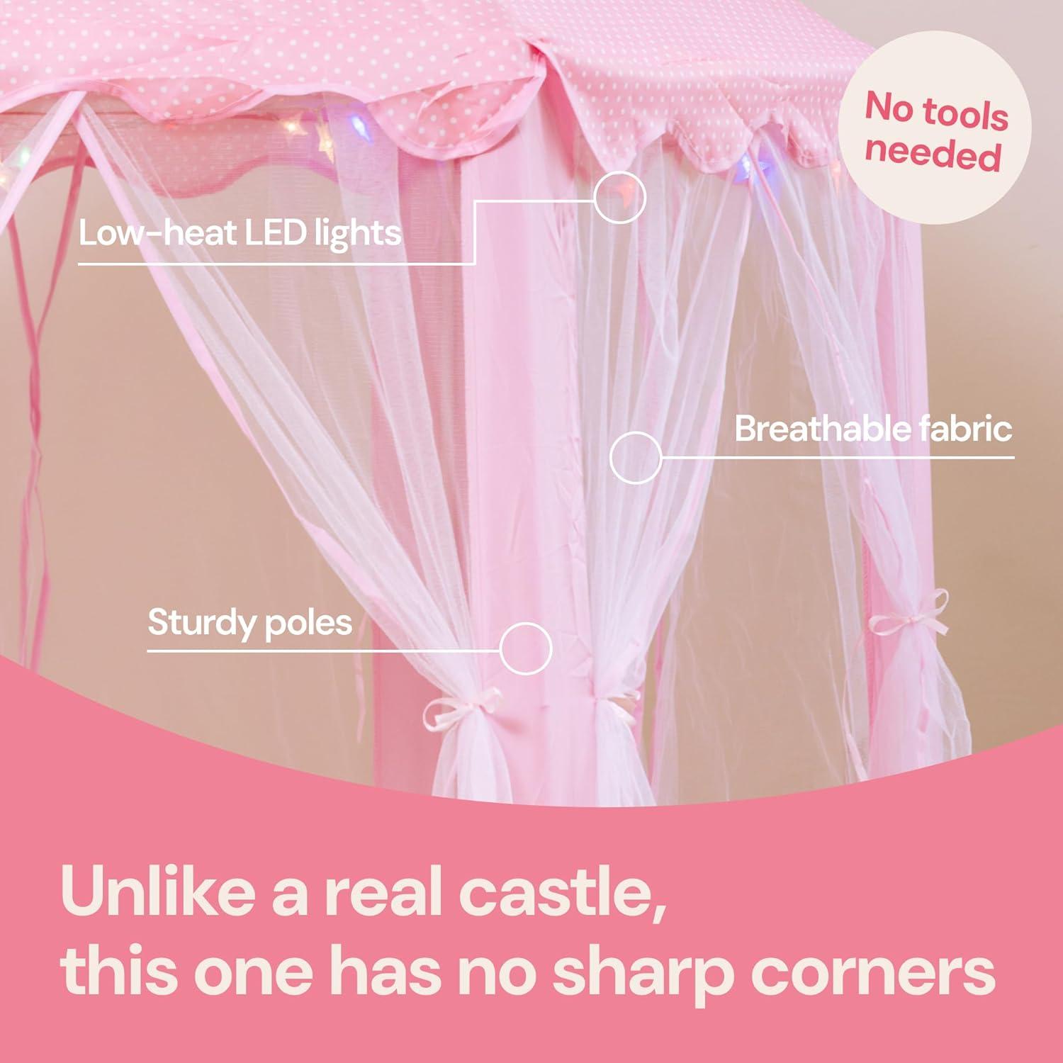 Princess Tent for Kids Tent - 55" X 53" with Led Star Lights | Princess Toys | Toddler Play Tent | Playhouse | Princess Castle