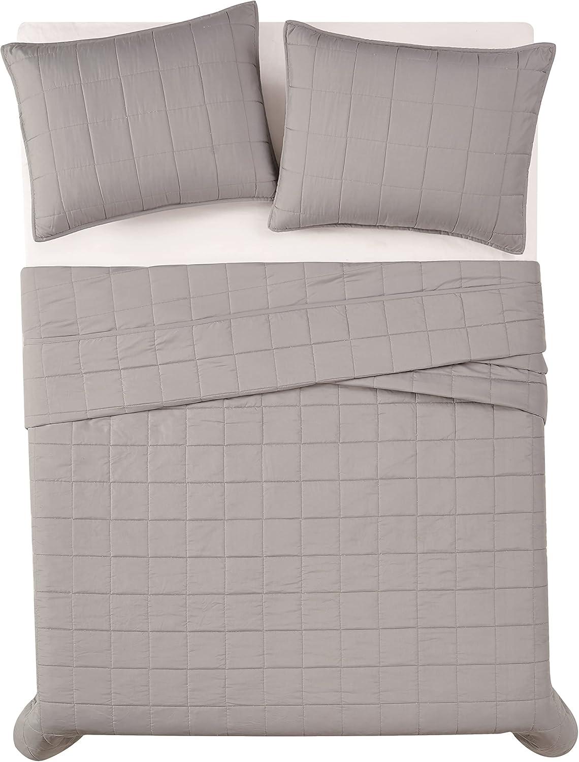 London Fog Garment Wash Solid Quilt Set