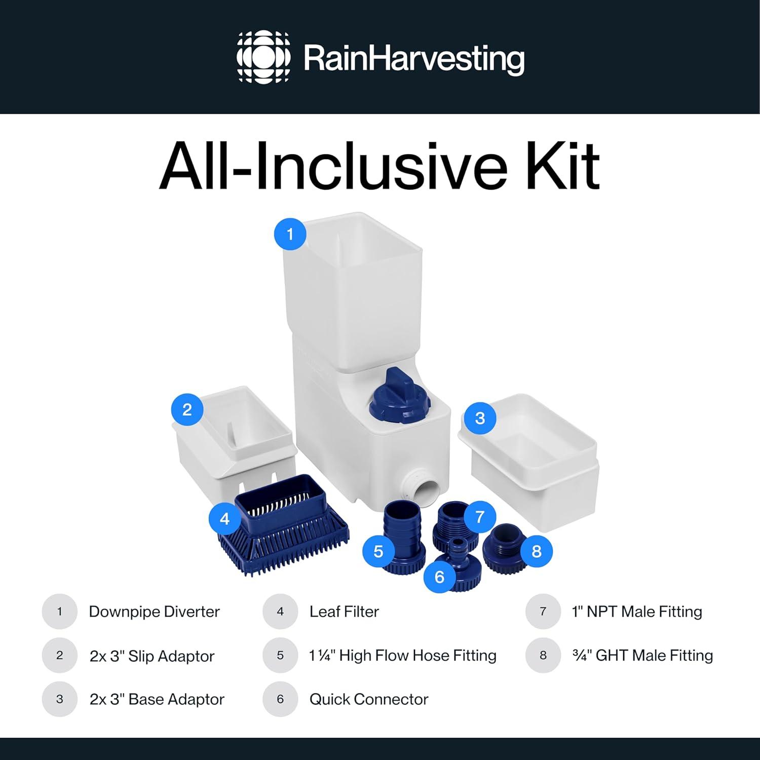 Rain Harvesting DDIV104 Downpipe Diverter Rectangular - 2 x 3 in. & 3 x 4 in.