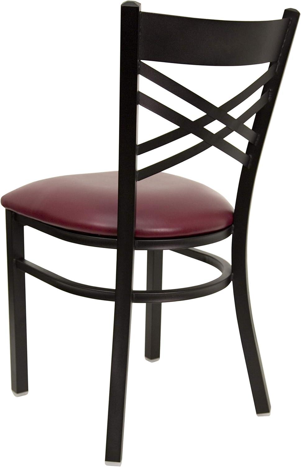 Hercules Series 17'' Red and Black Metal Cross Back Side Chair