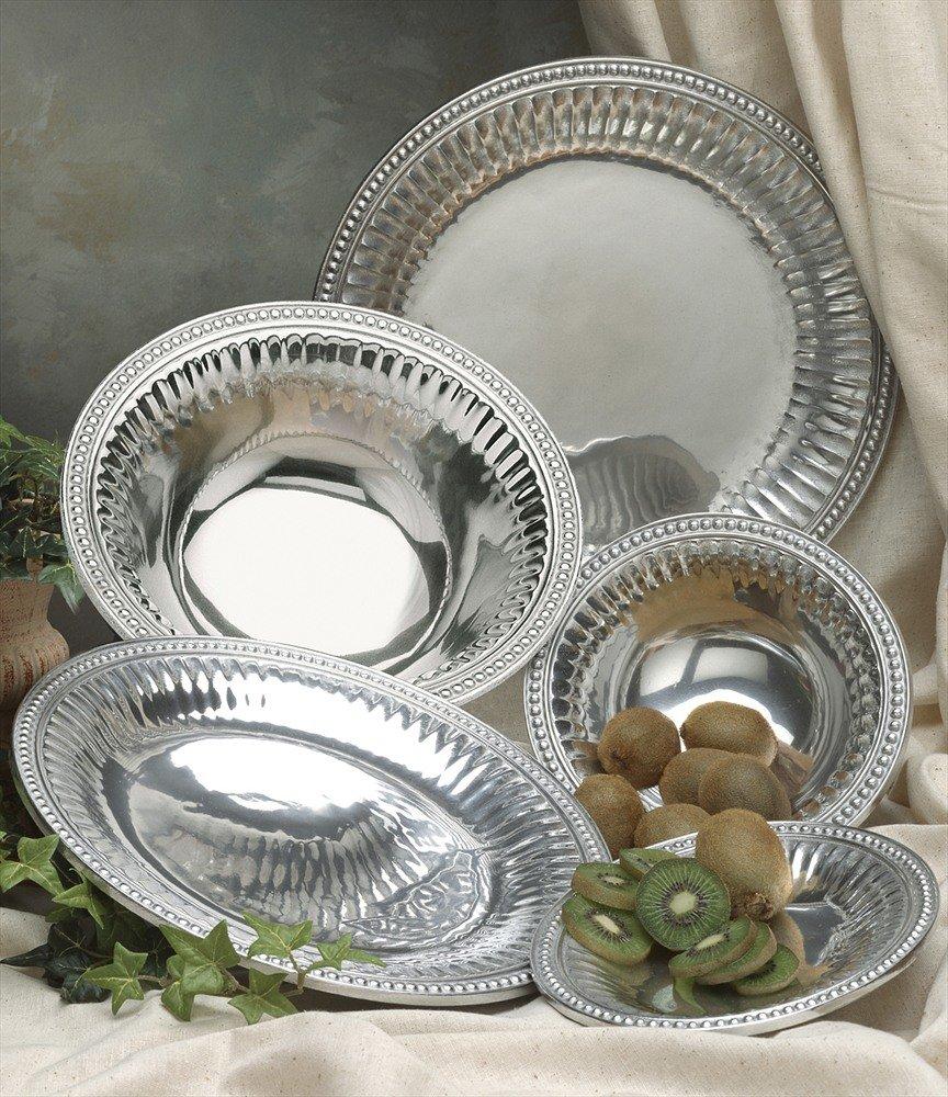 Wilton Armetale Wilton Armetale Flutes and Pearls Oval Serving Tray, 15.5-Inch-by-17.75-Inch