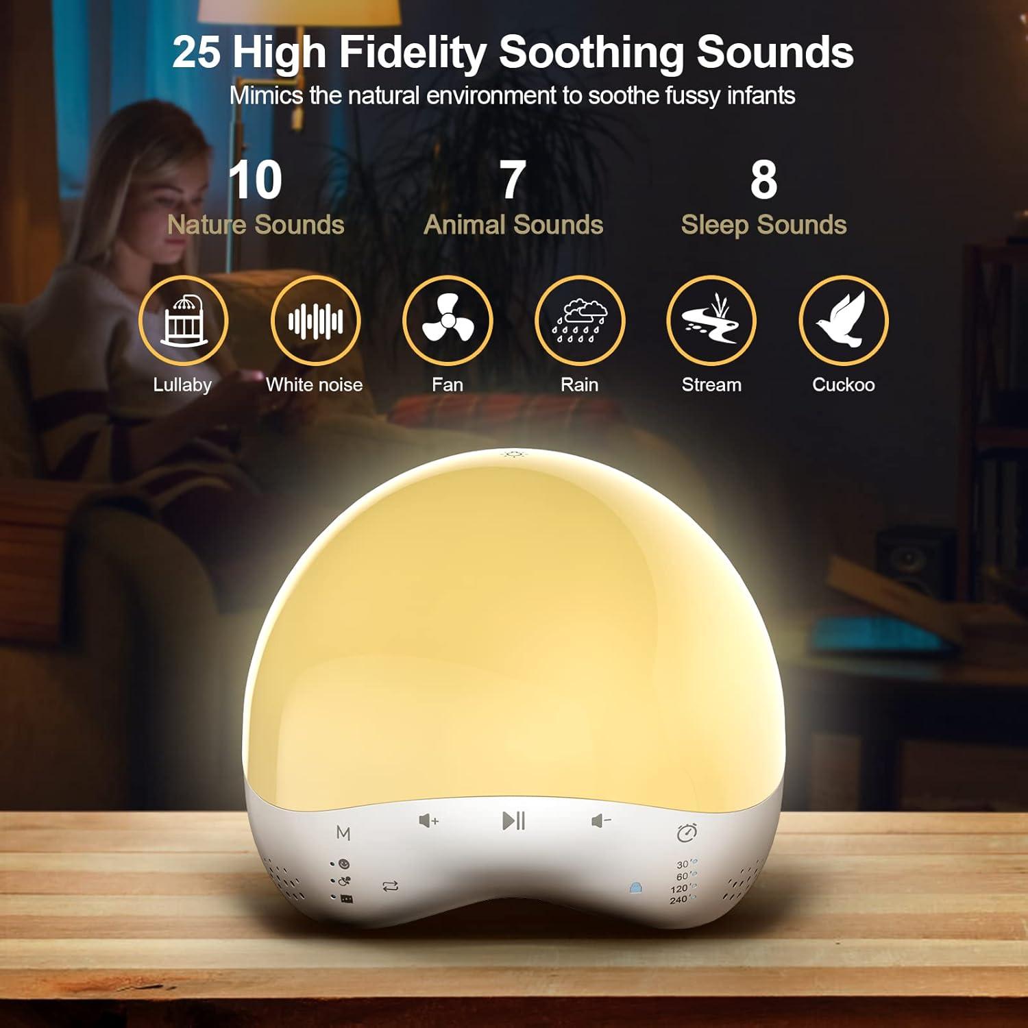 Geeni Smart Plug-in Baby White Noise Machine with RGB Night Light