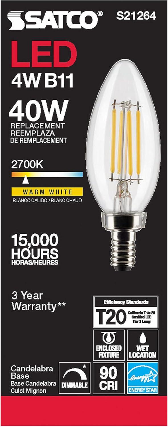 40 Watt Equivalent B11 E12/Candelabra Dimmable LED Bulb