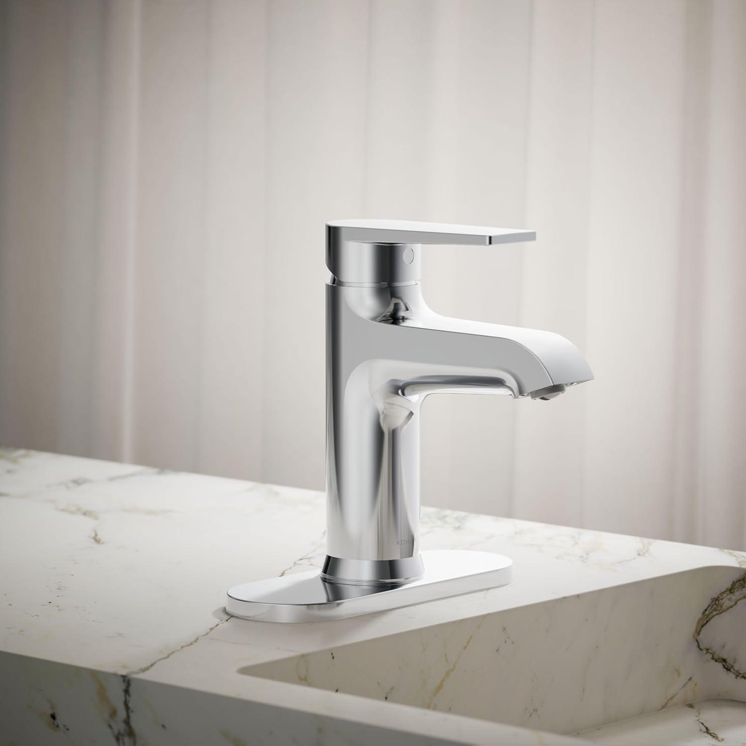 Hint Single-Handle Bathroom Sink Faucet with Escutcheon and Pop-Up Drain, 1.2 GPM