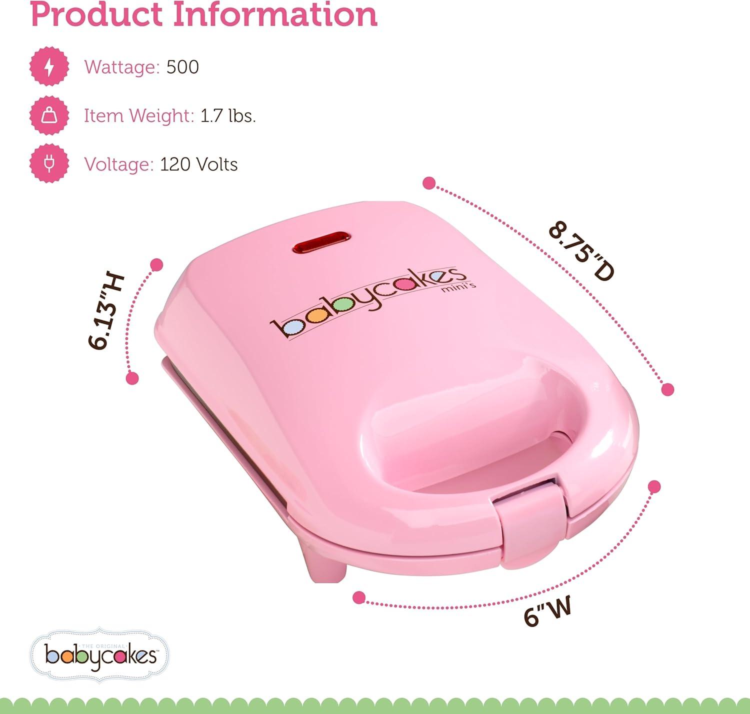 Babycakes Mini Cupcake Maker, Mini Size, Pink, Model CCM-50