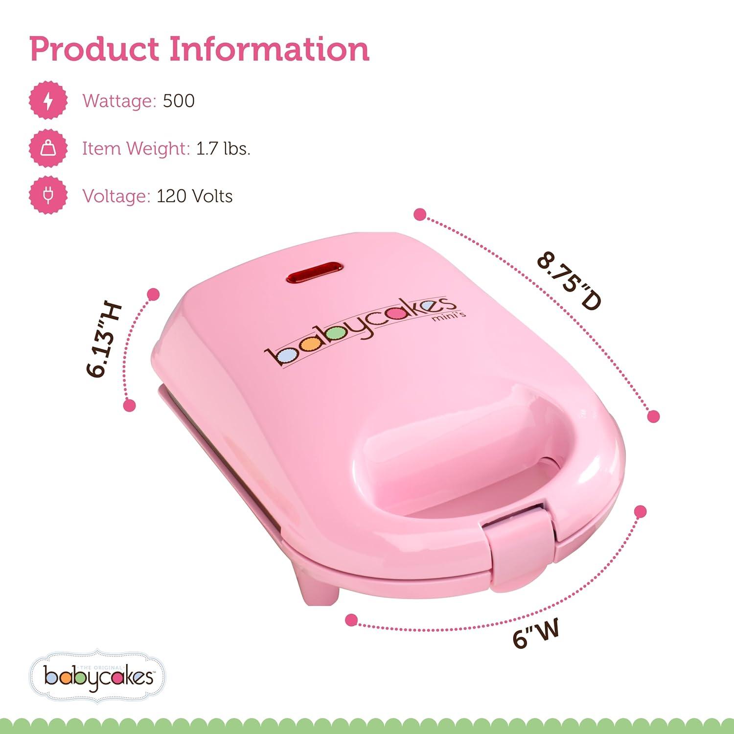 Babycakes Mini Cupcake Maker, Mini Size, Pink, Model CCM-50