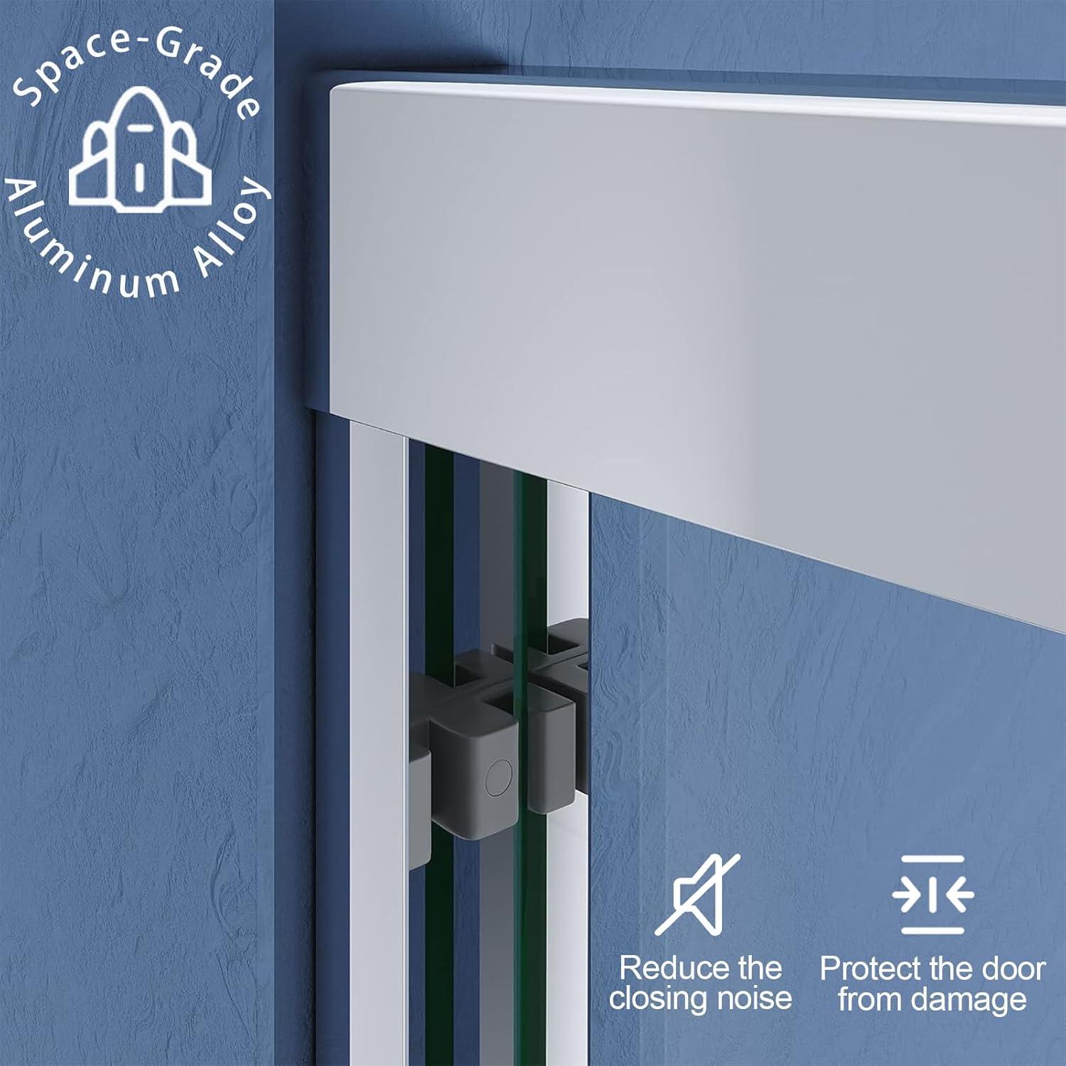 KUNMINGZHUHE Sliding Glass Tub Door 56-60 In. W X 57 In. H, Semi Frameless Double Bathtub Door, Certified Thick Clear Clear Tempered Glass, 304 Stainless Steel Handles. ZH2842-W2269P144318