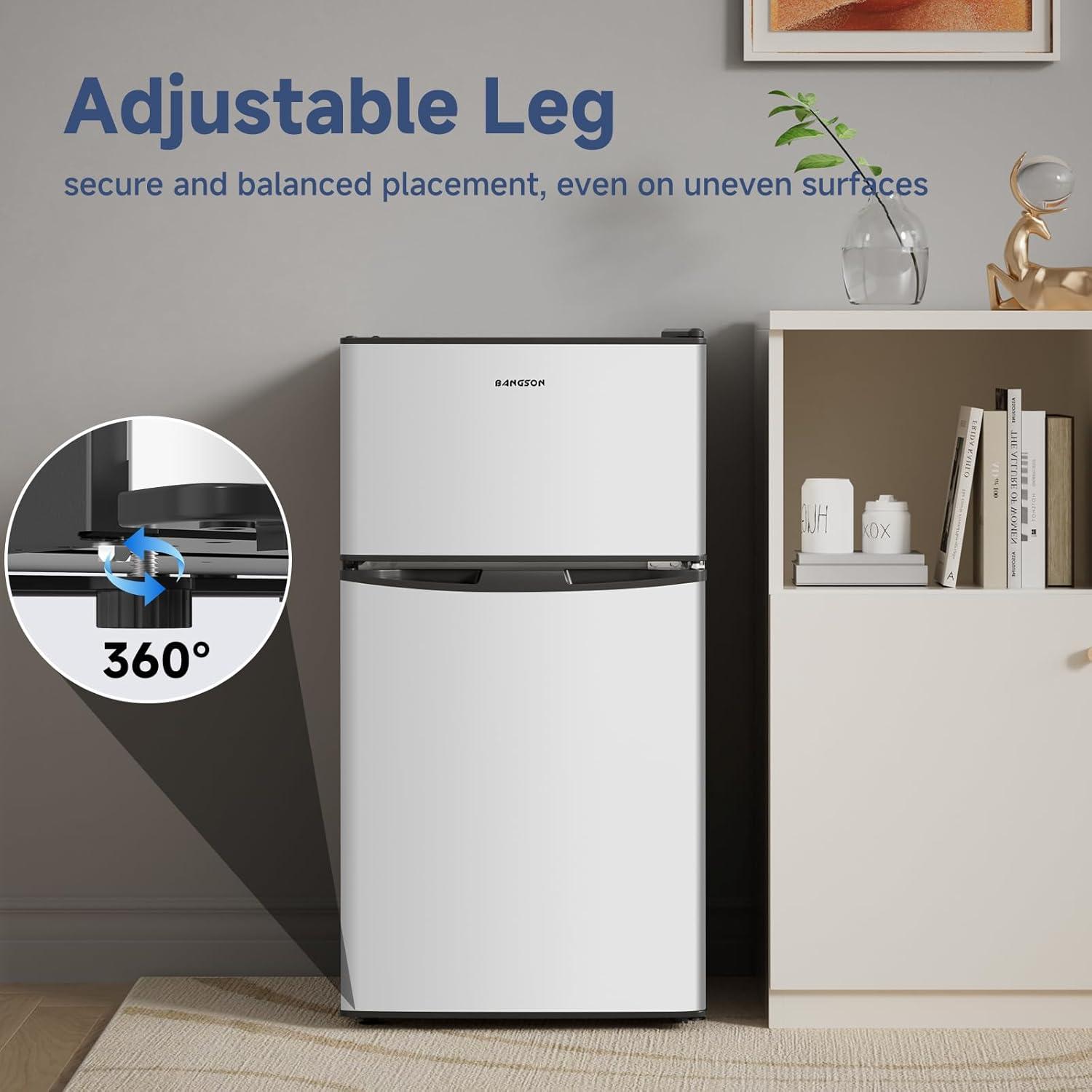 BANGSON BANGSON 3.2 CU.FT, 2 Door Small Refrigerator with Freezer US-BSR-201