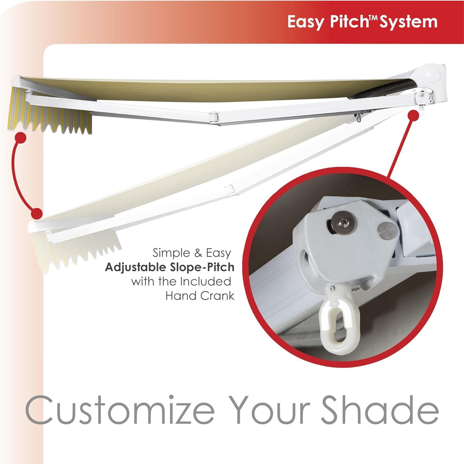 Advaning 10.5'' Fabric, Metal Cover Retractable Patio Awning