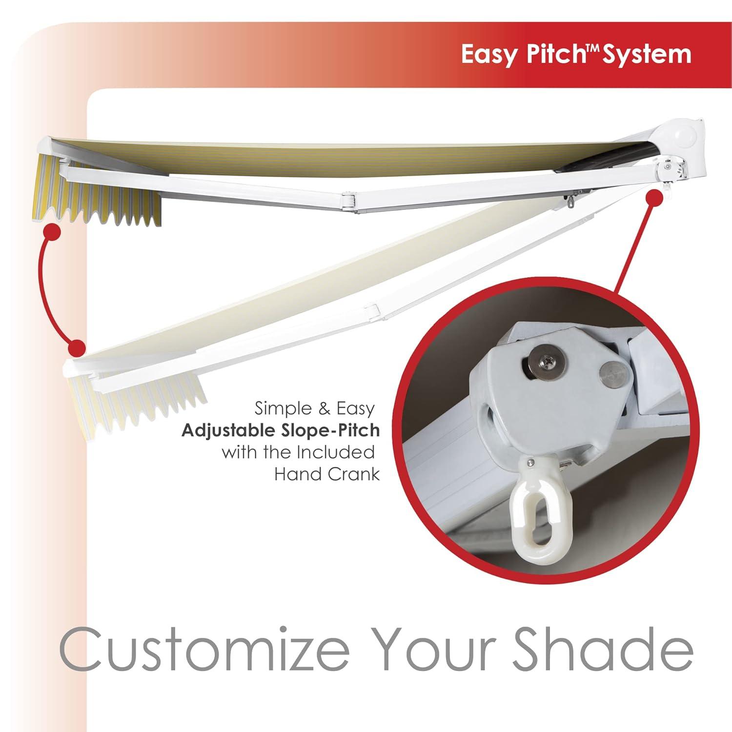 Advaning 10.5'' Fabric, Metal Cover Retractable Patio Awning