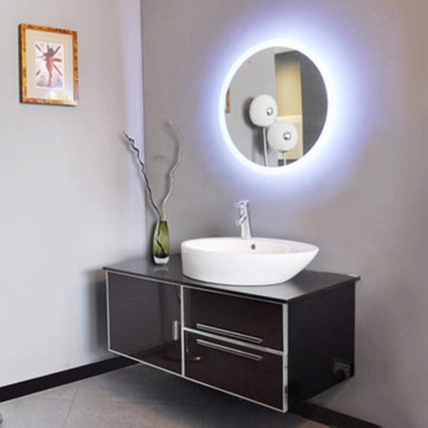 Paris Mirror 24 x 2 x 24 in. Round Mirror with 6000K LED Backlight
