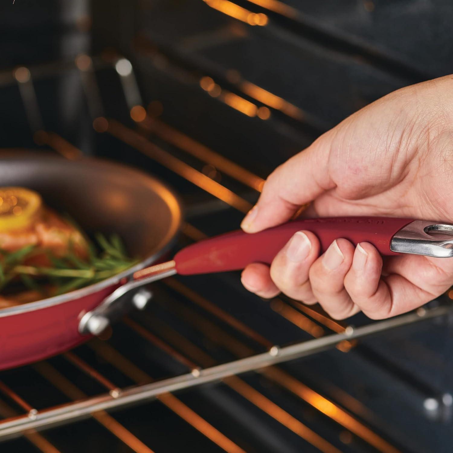 Rachael Ray Red 10-Piece Nonstick Aluminum Cookware Set