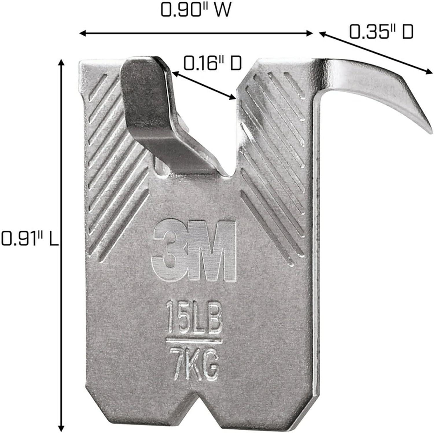 3M Claw Drywall Picture Hanging Kit: Metal Utility Hooks, 45 lb Capacity, 10 Pack, Gray
