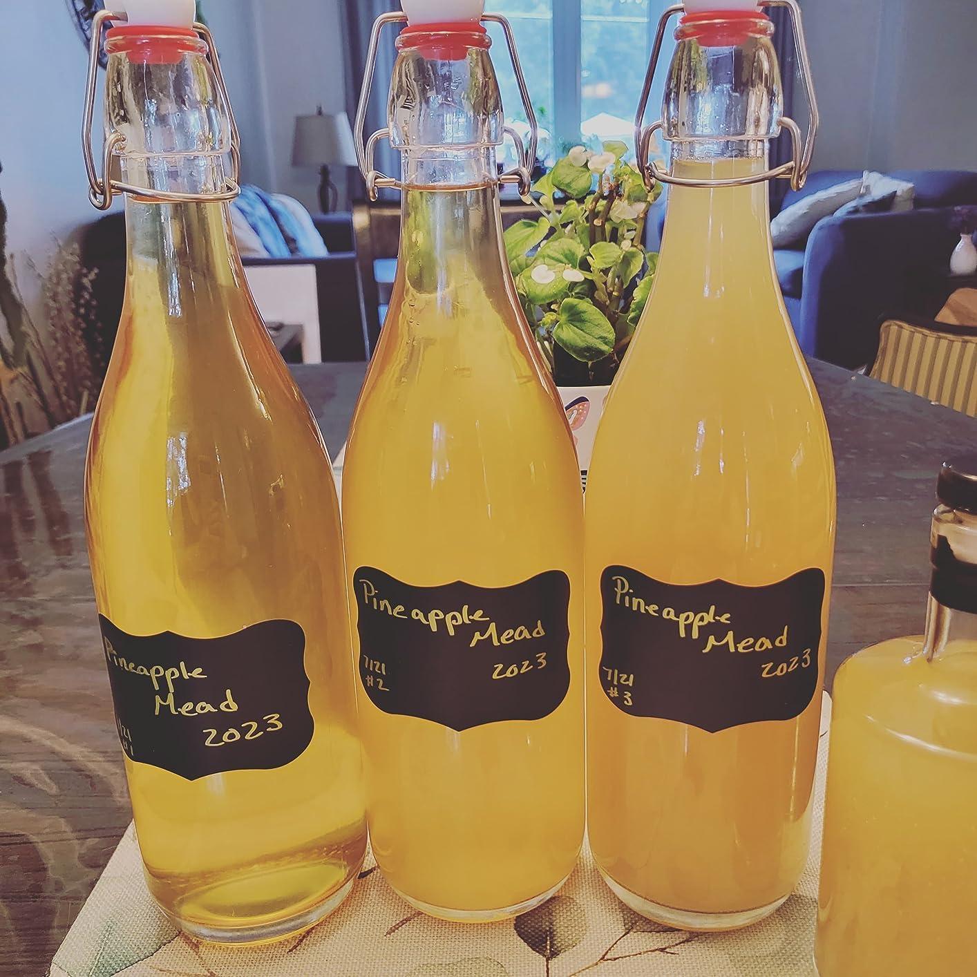 WILLDAN Swing Top Glass Bottles [1 Liter / 33 fl. oz.] [Pack of 6] Flip Top Brewing Bottle w/Leak Proof Stopper Lids for Fermentation, Kombucha, Mead, Vinegar, Beer, Kefir, Wine, Water, Soda