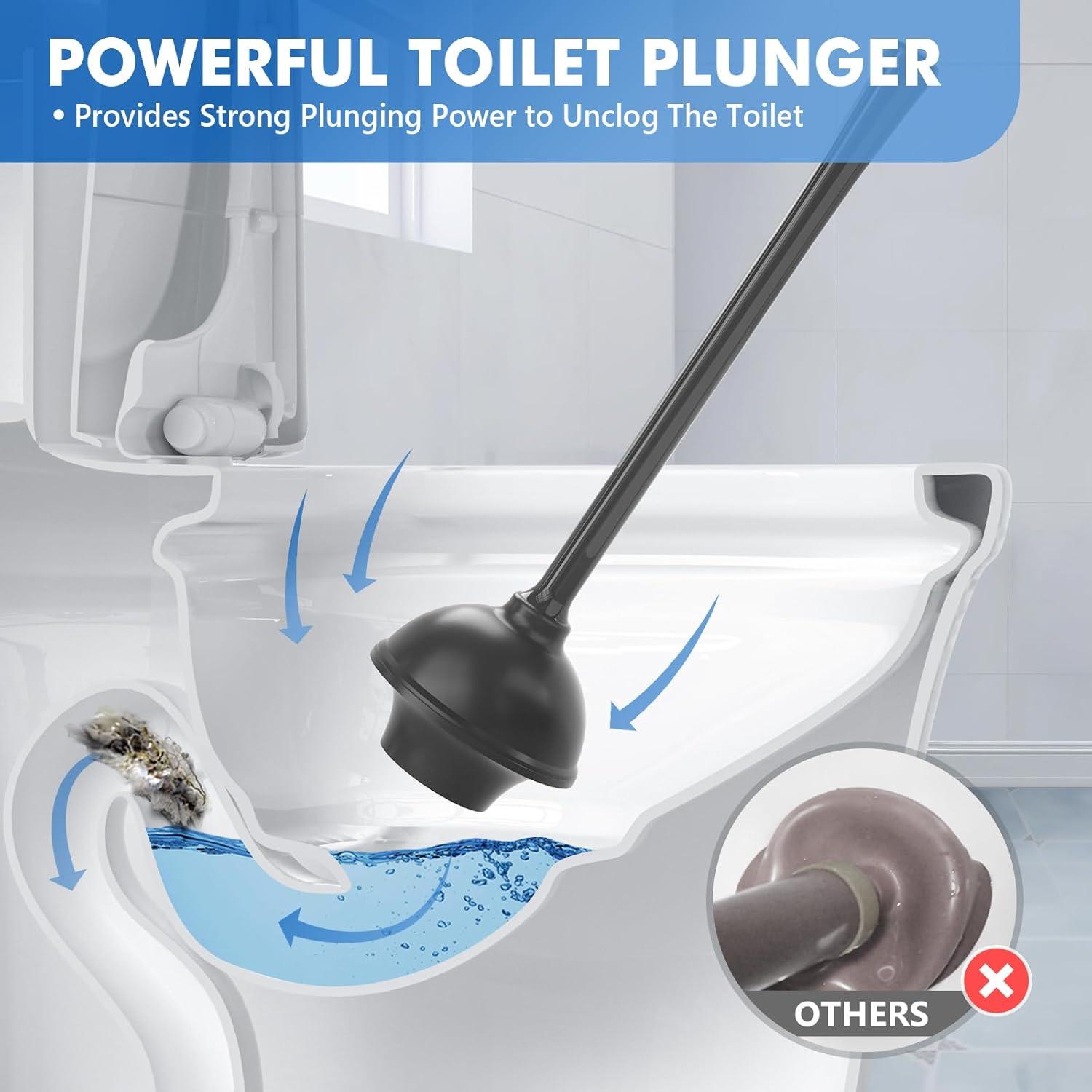 Tyuong Toilet Brush And Plunger Set 2 In 1 Plunger And Brush Set Toilet Brush Toilet Plunger And Brush Set Black Toilet Brush And Plunger Set Bathroom Plunger Household