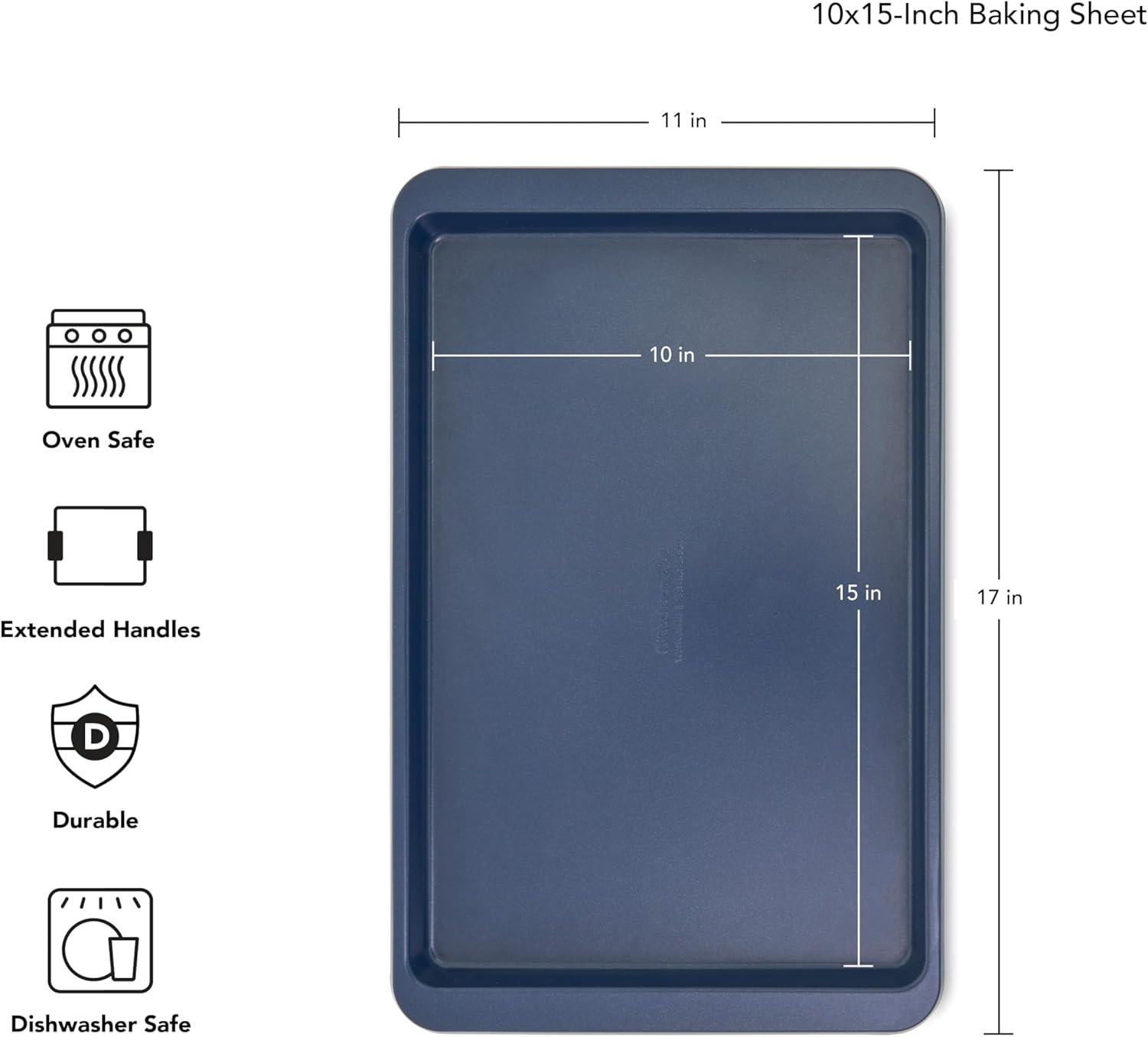 KitchenAid 0.6 Non-Stick Aluminized Steel 10X15 inch Baking Sheet Ink Blue