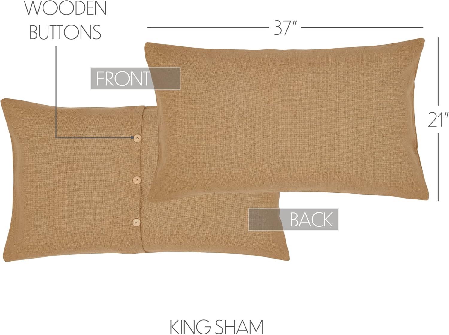 VHC Brands Burlap Natural, Farmhouse King Sham, Tan