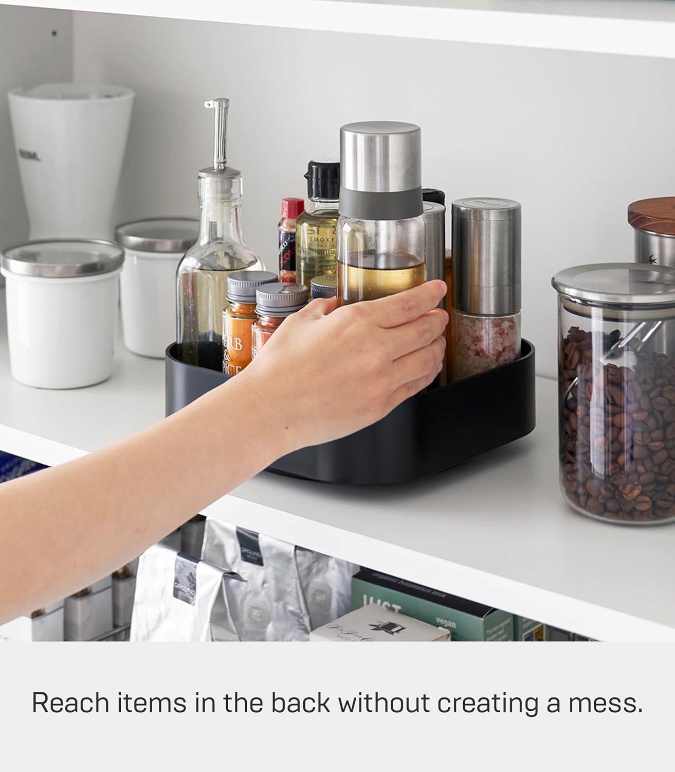 Yamazaki Home Yamazaki Home Rotating Storage Tray, ABS Plastic, Holds 8.8 Lbs