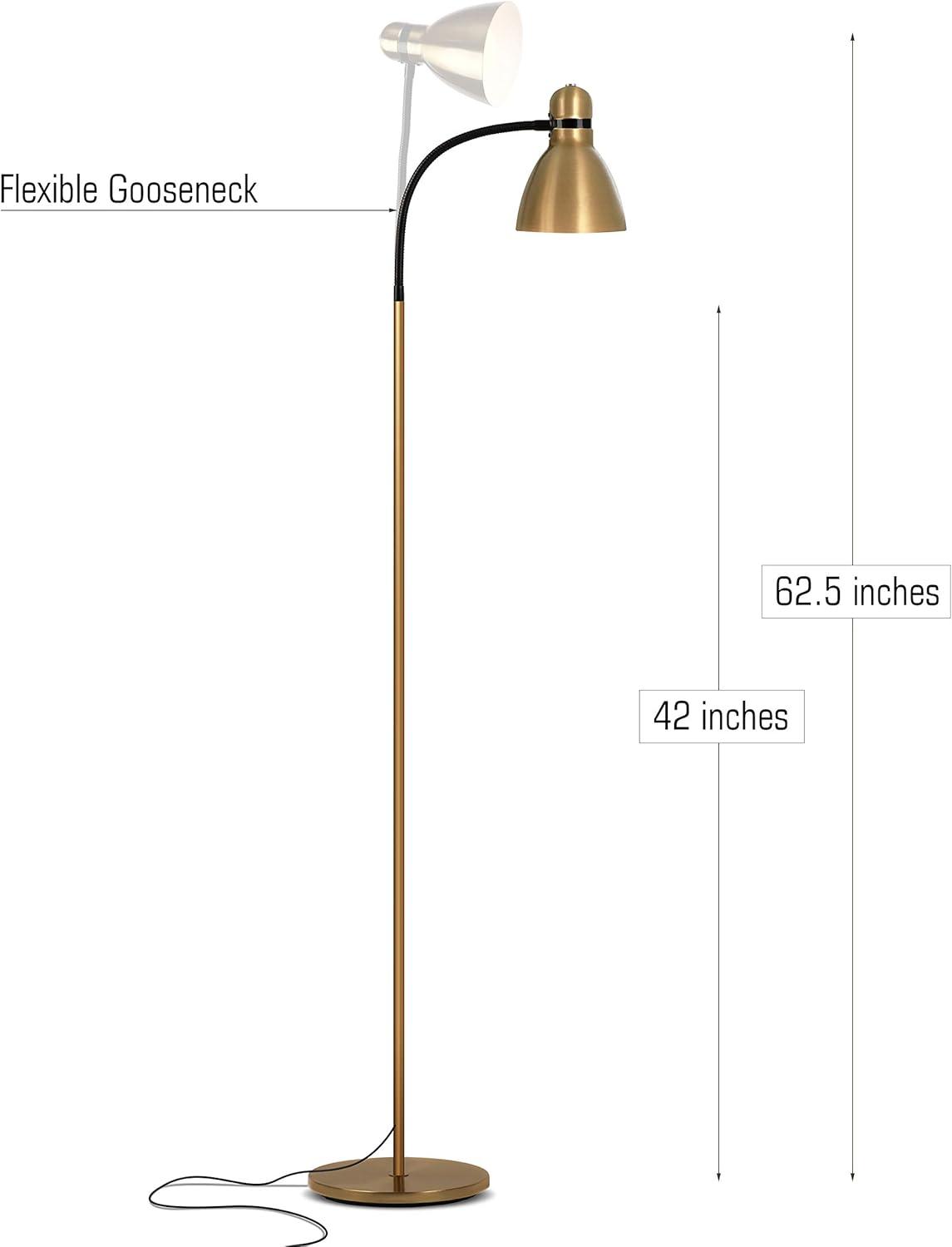 Brightech Avery 62.5 in. Modern LED Standing Floor Lamp with Metal Cone Shade and 3-Way Dimming Light