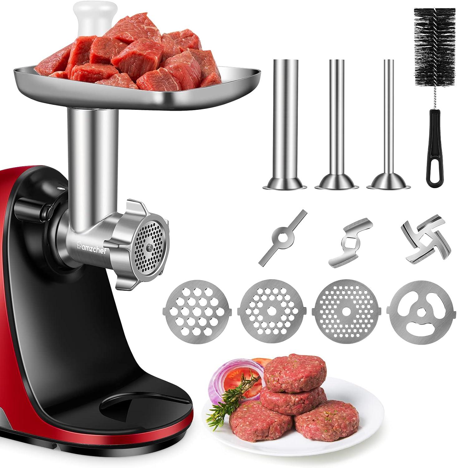 Slicer Shredder Attachments for AMZCHEF Slow Masticating Juicer ZM1501&GM3001 Rotary Cheese Grater Mandoline Vegetable Slicer for Fruit,Vegetables,Nuts with 3 Interchangeable Blades (Stainless Steel)