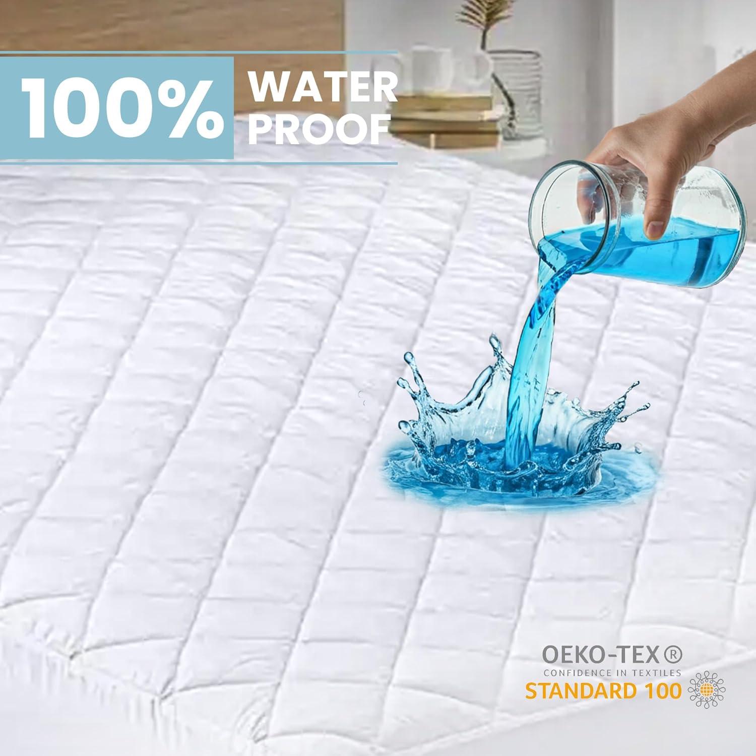 Mattress Pads, Quilted Mattress topper-Hypoallergenic Waterproof Protector (Full, Size)
