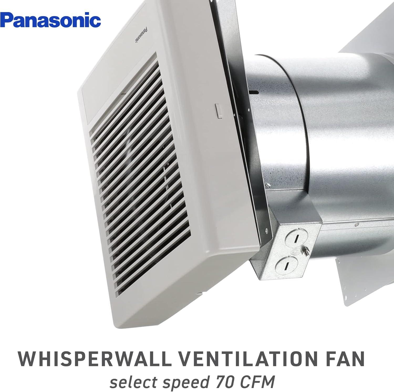 Panasonic FV-0511VFL1 WhisperFit DC Retrofit Ventilation Fan with Light, Dimmable LED Light and Nightlight, 50, 80 or 110 CFM