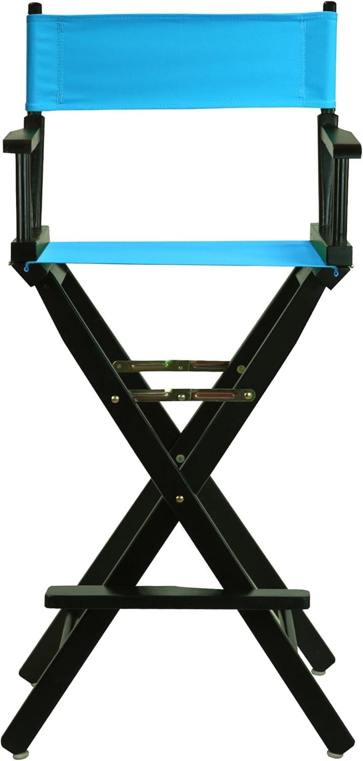 "30" Director's Chair Black Frame-Turquoise Canvas"