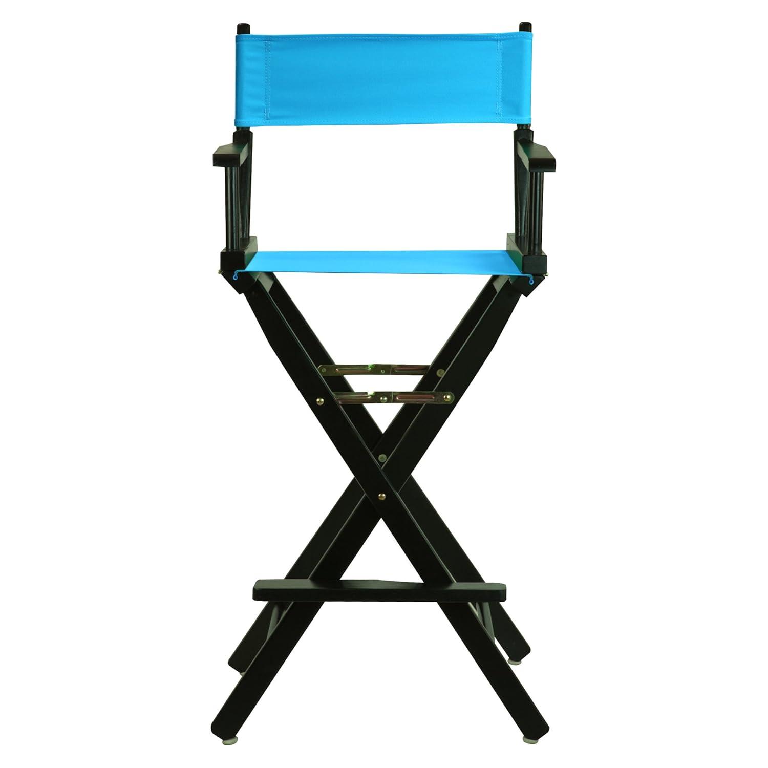 "30" Director's Chair Black Frame-Turquoise Canvas"