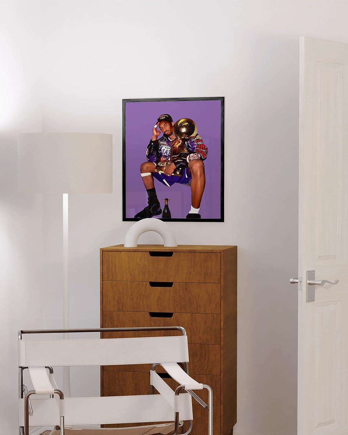 HAUS AND HUES Kobe Bryant Wall Art Kobe Art Kobe Print, Black Mamba Poster, Lakers Wall Art, Basketball Poster, NBA Posters, Lakers Posters (Unframed 12" X 16")