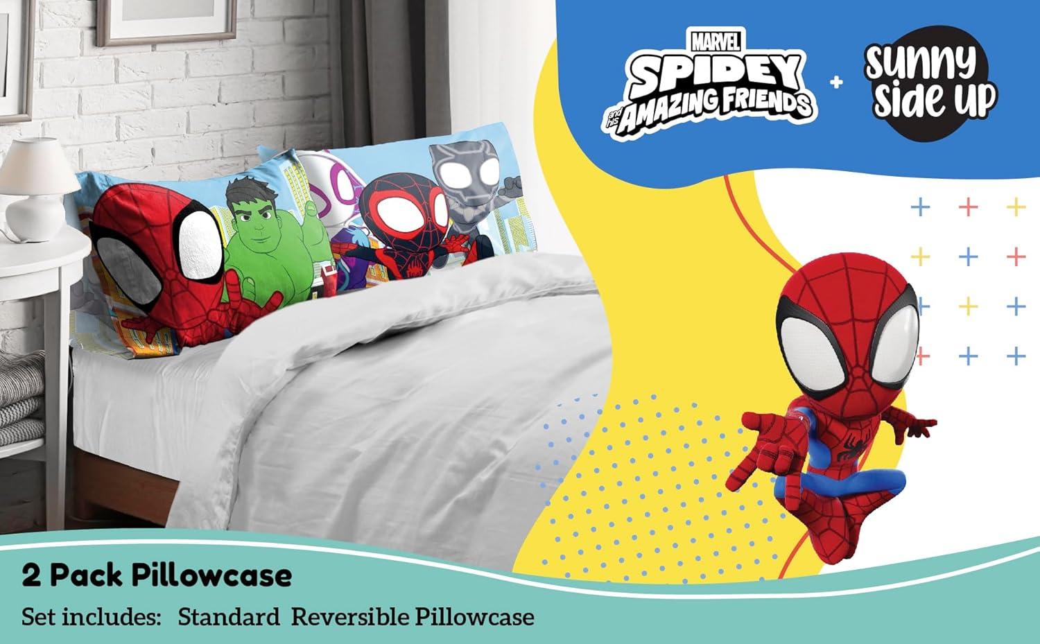 Marvel Spidey & Hulk Reversible Kids Pillowcases Set