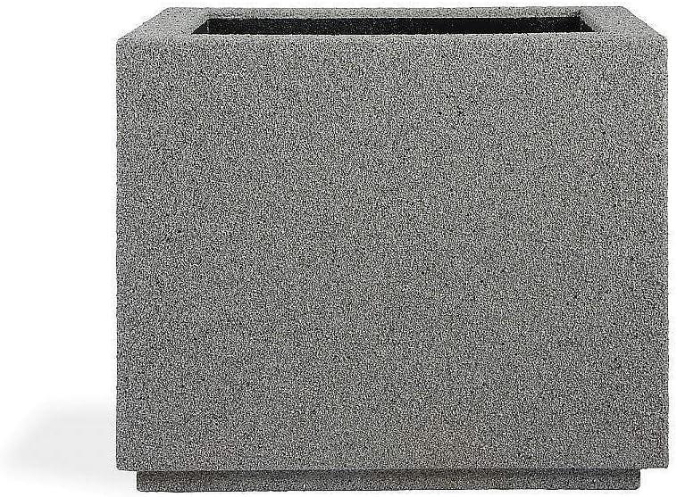 Gray Granite Square Polymer Outdoor Planter Box