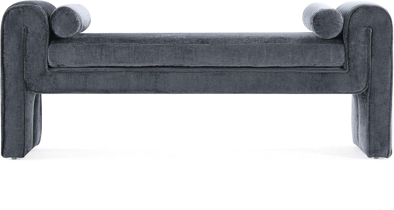 Manhattan Comfort 59" Concord Modern Chenille Upholstered Bench Terracotta