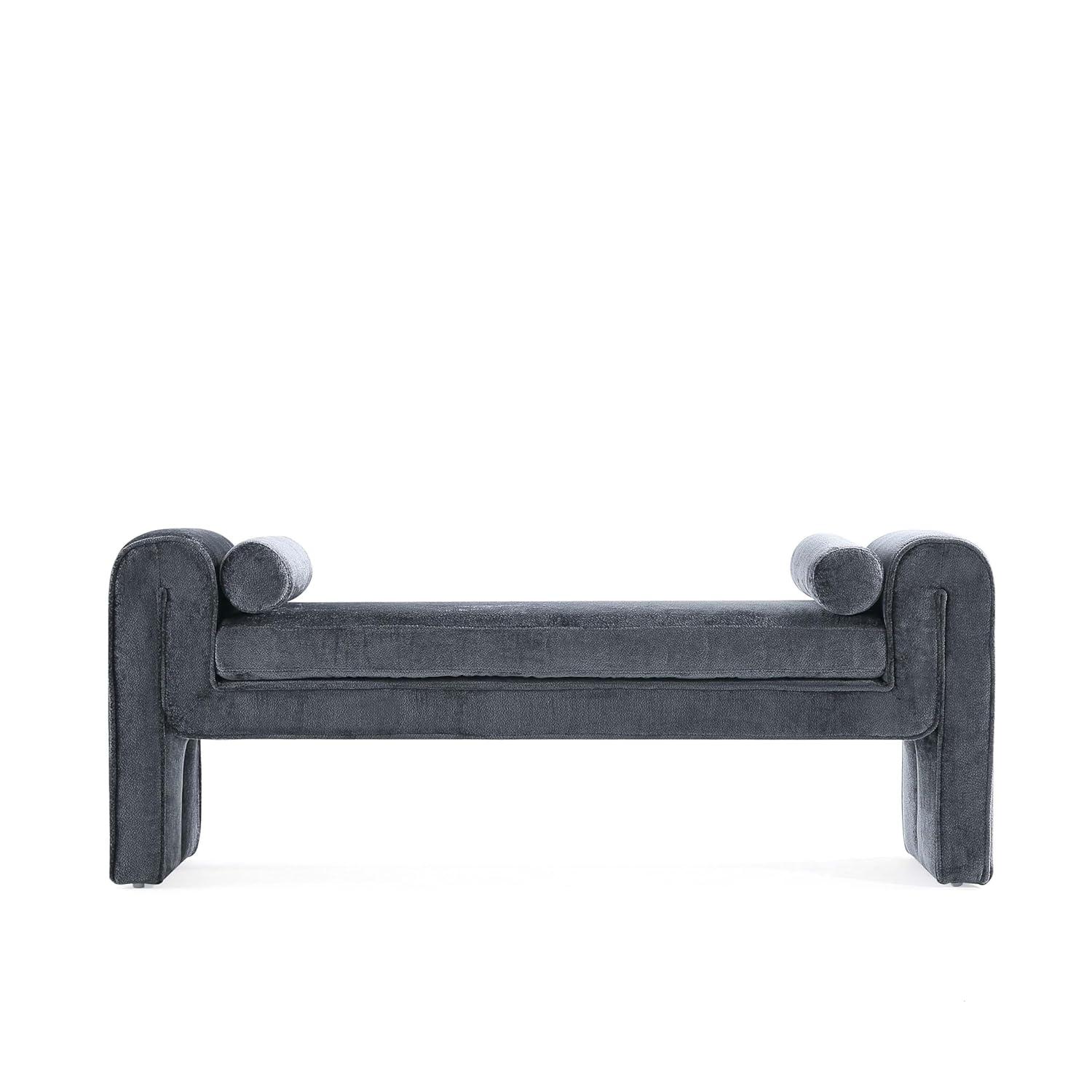 Manhattan Comfort 59" Concord Modern Chenille Upholstered Bench Terracotta