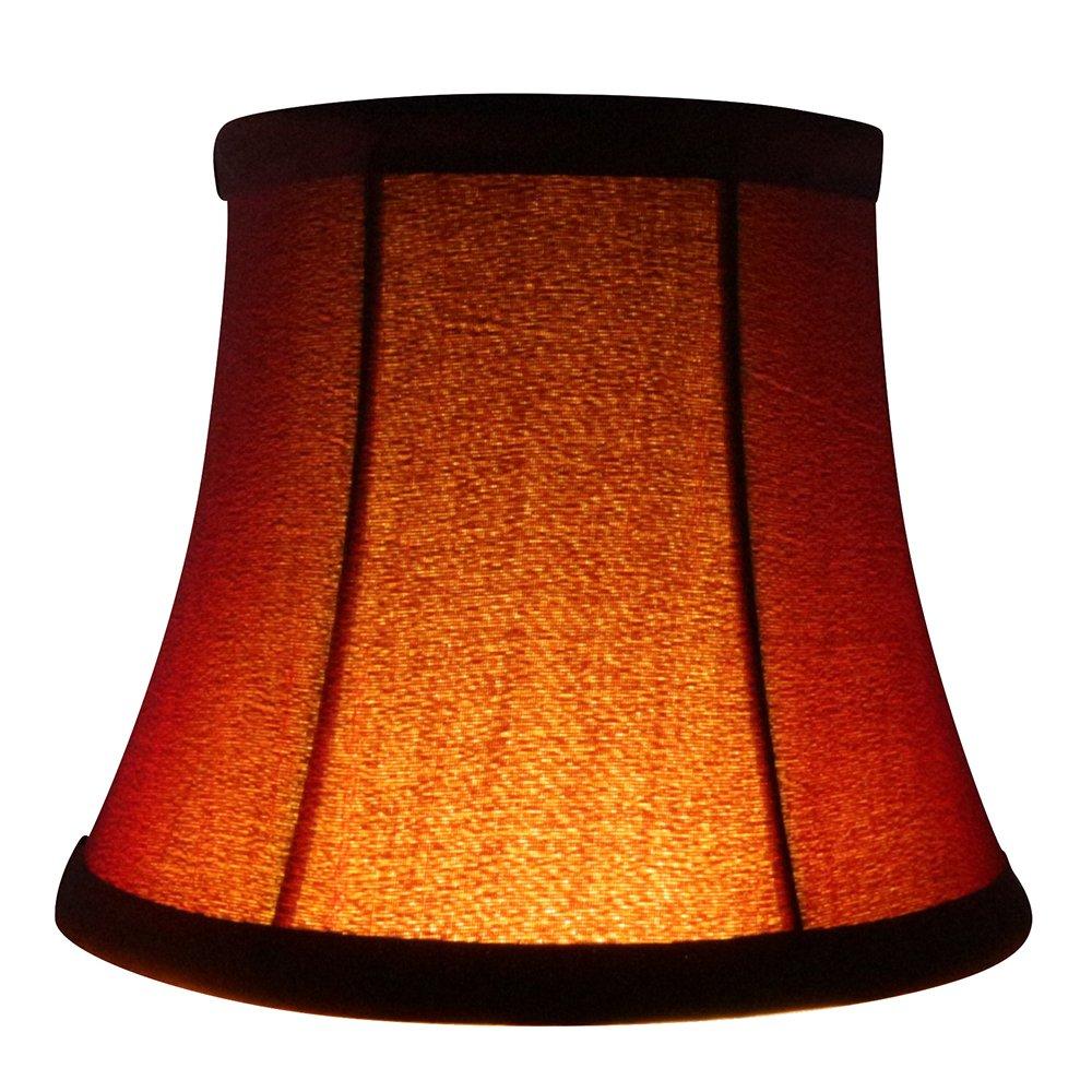 Meriville Set of 5 Burgundy Faux Silk Clip On Chandelier Lamp Shades, 4-inch by 6-inch by 5-inch