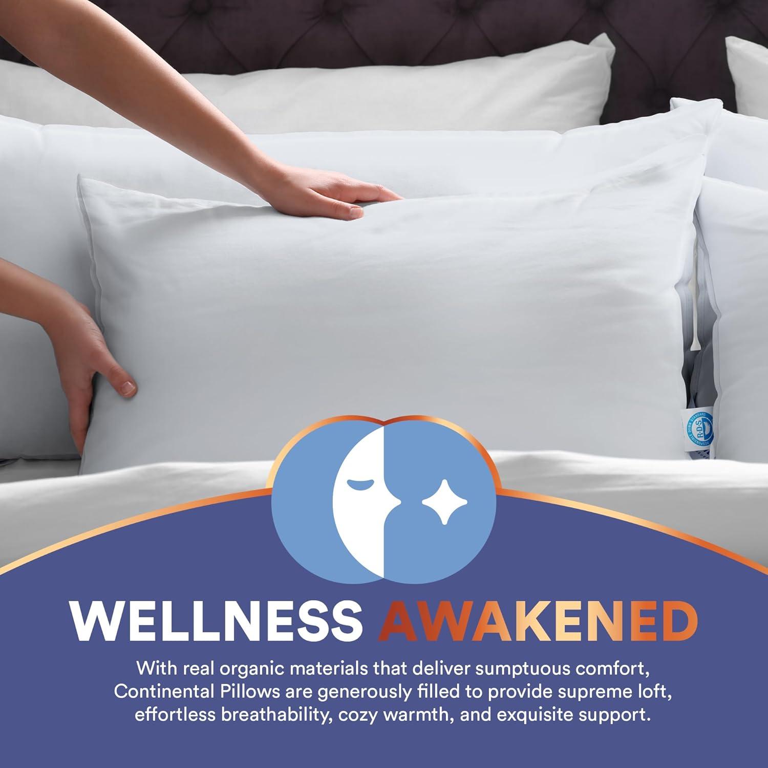 Continental Bedding Siberian 800FP 100% Goose Down Pillow Soft Support King Size Pack of 1