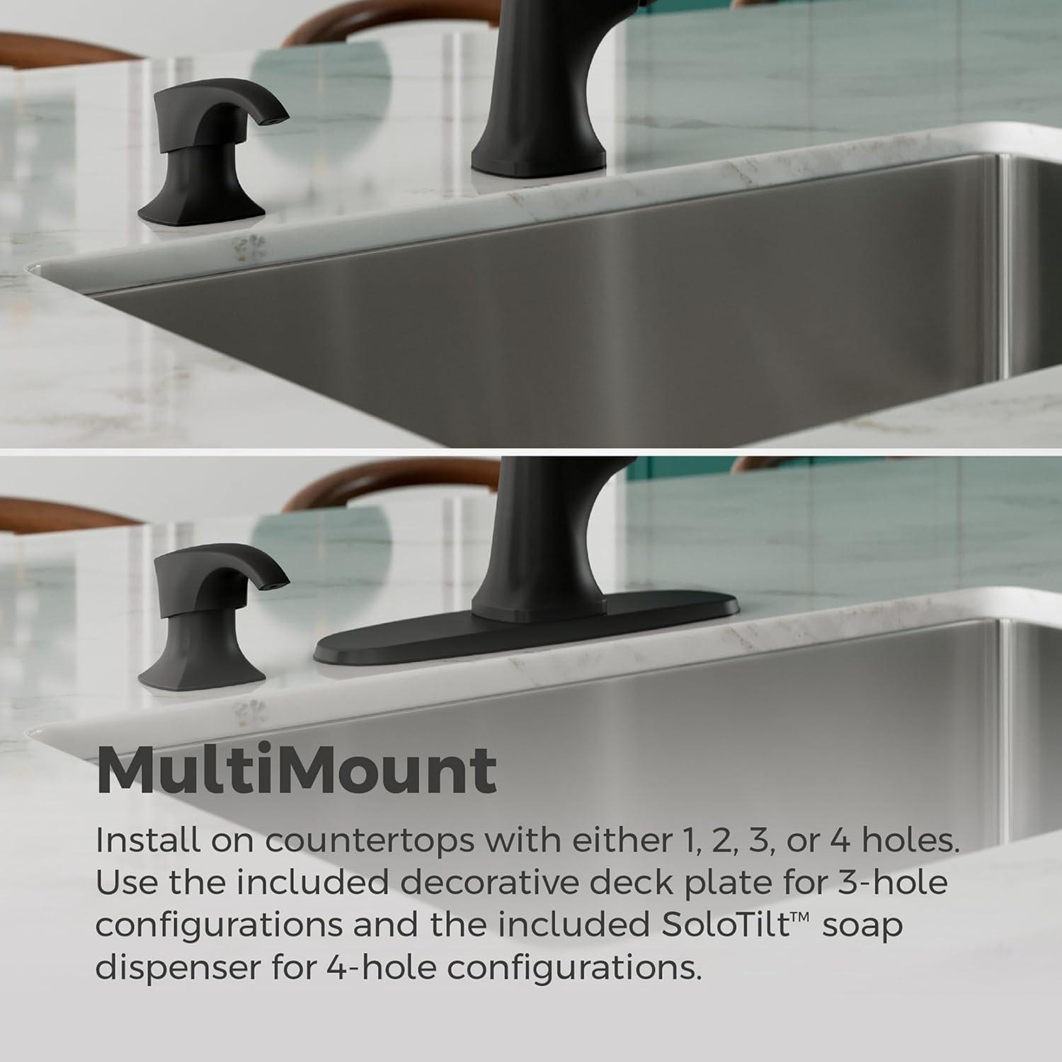 Pfister Ridgeline Kitchen Faucet with Pull Down Sprayer and Soap Dispenser, Single Handle, High Arc, NSF Certified, Spot Defense Matte Black Finish, F5297RGSDB