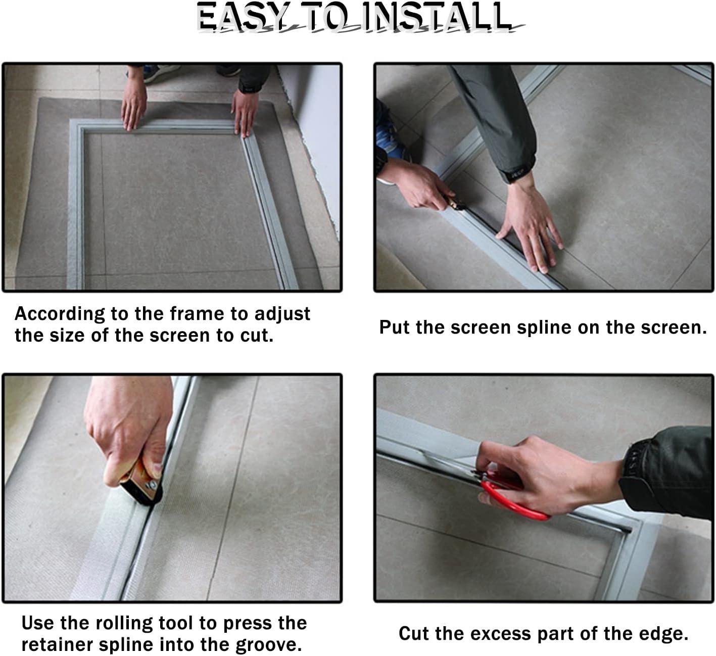 Window And Screen Door Replacement, 48" X 115" Durable Fiberglass Screen Grid - Patio And Window Screen And Sliding Screen Door Repair