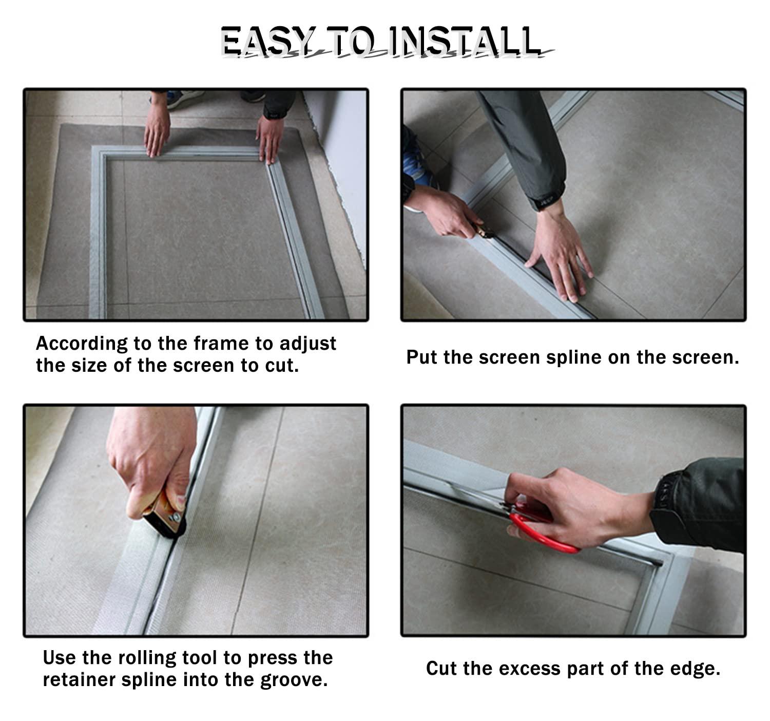 Window And Screen Door Replacement, 48" X 115" Durable Fiberglass Screen Grid - Patio And Window Screen And Sliding Screen Door Repair