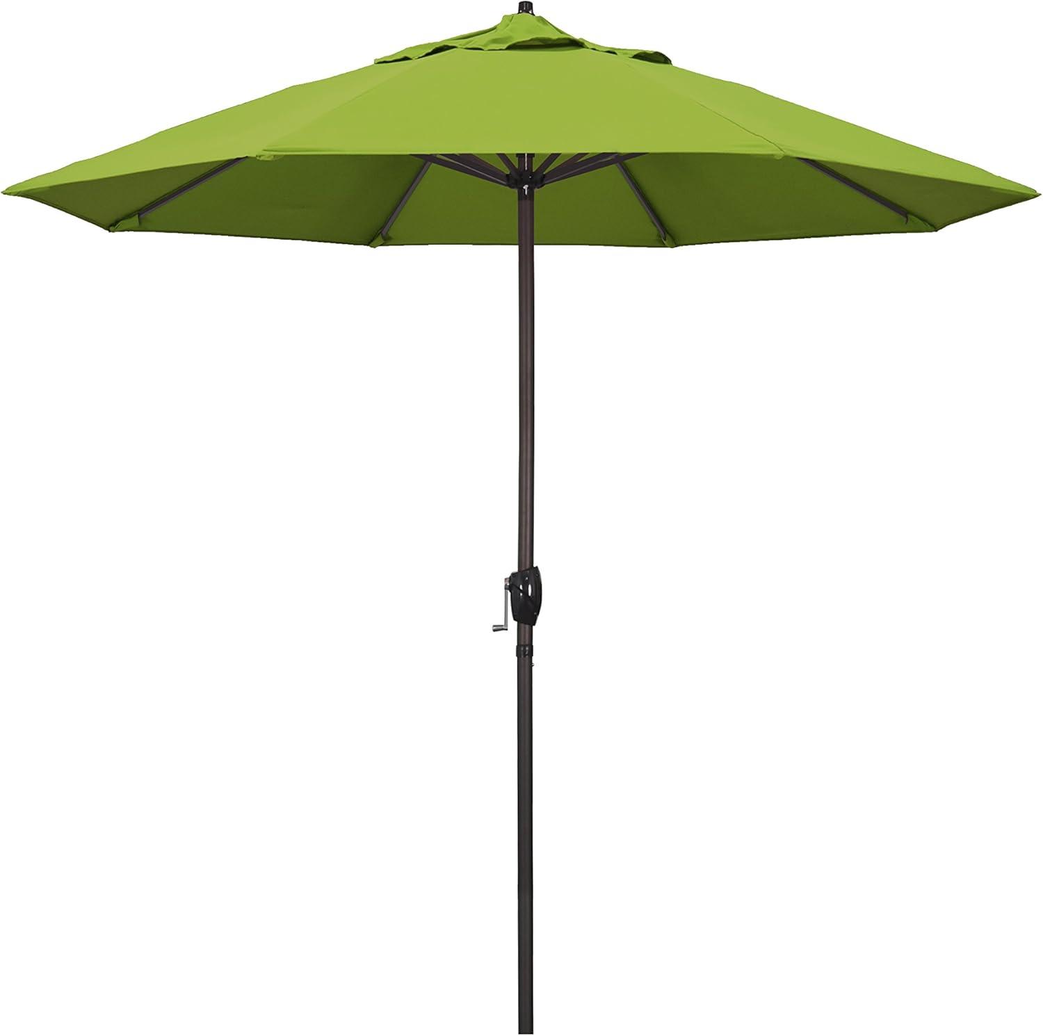 California Umbrella Aluminum Crank Open Kiwi Olefin Patio Umbrella, 9'