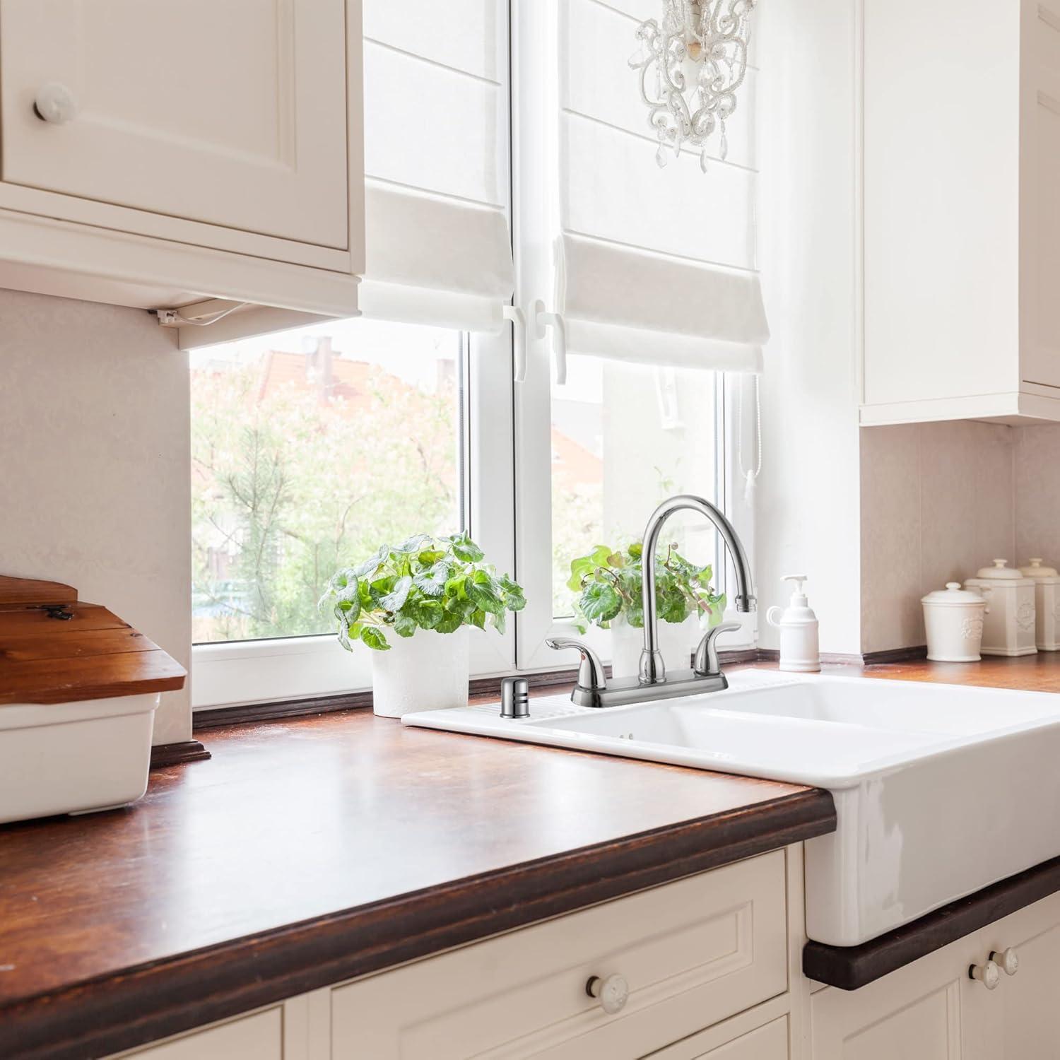 Polished Chrome Dishwasher Air Gap with Brass Cap