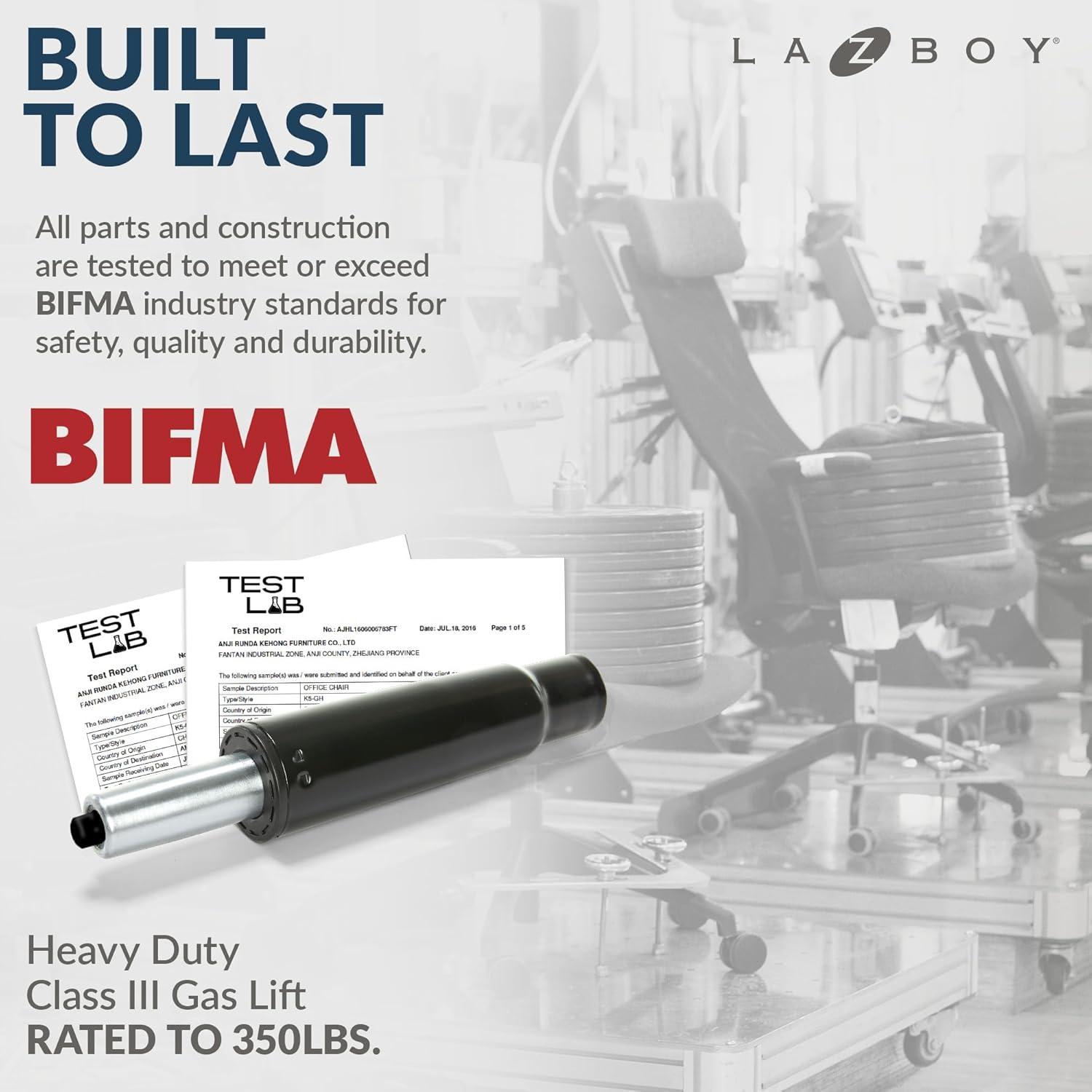 La-Z-Boy La-Z-Boy® Nova Executive Office Chair, Patented AIR Ergonomic Support Technology®, High-Back Premium Comfort & Support, Vegan PU Leather