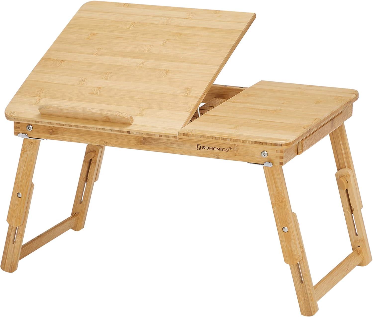 Bamboo Foldable Lap Desks for Laptop, Portable Bed Tray Table, Working,Snack Tray Breakfast Tray Bed Table Drawing Table